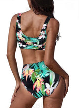 Charger l'image dans la galerie, Taille Haute Imprimé Tropical Sangle Sexy Bikini Maillots De Bain Bikinis