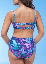 Charger l&#39;image dans la galerie, Taille Haute Imprimé Tropical Sangle V-Neck À La Mode Jolis Sexy Bikini Maillots De Bain Bikinis
