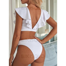 Charger l&#39;image dans la galerie, Taille Haute Jambe Haute Froufrous Col U Sexy Bikinis Maillots De Bain