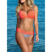 Charger l&#39;image dans la galerie, Triangle Faire Monter À Bretelles Sexy Grande Taille Bikinis Maillots De Bain Orange / S