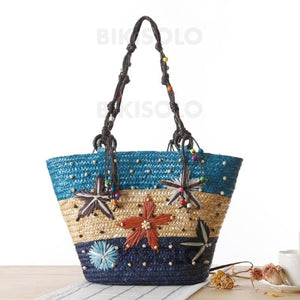 Vintage/simple Sacs Fourre-Tout/sacs De Plage Bleu À Bandoulière